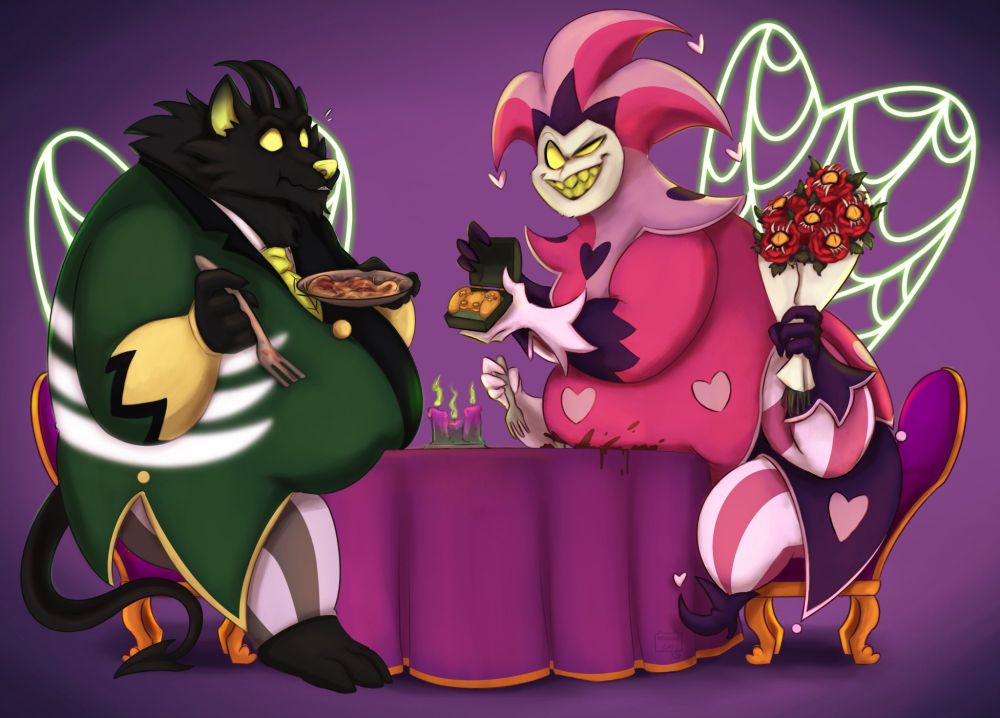 An Australian spider goes on a date with a Scottish wolf. They hit it off pretty well, but the restaurant suffers from their insatiable appetite XD