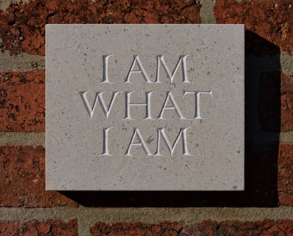 Hand carved #lettering on Hopton Wood limestone. I AM WHAT I AM.