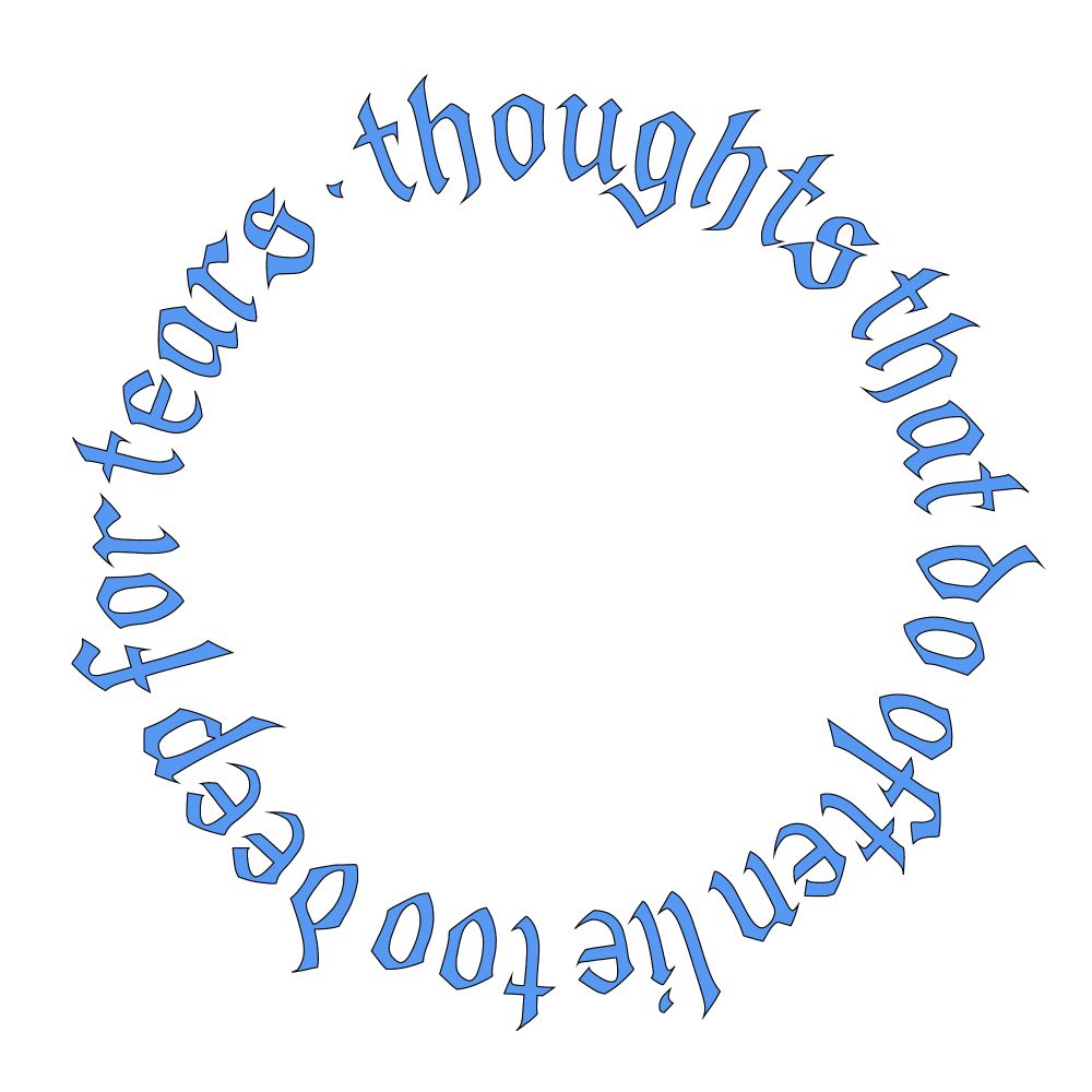 Possible design for a piece of hand carved #lettering. Circular design, #blackletter. From #Wordsworth: 
