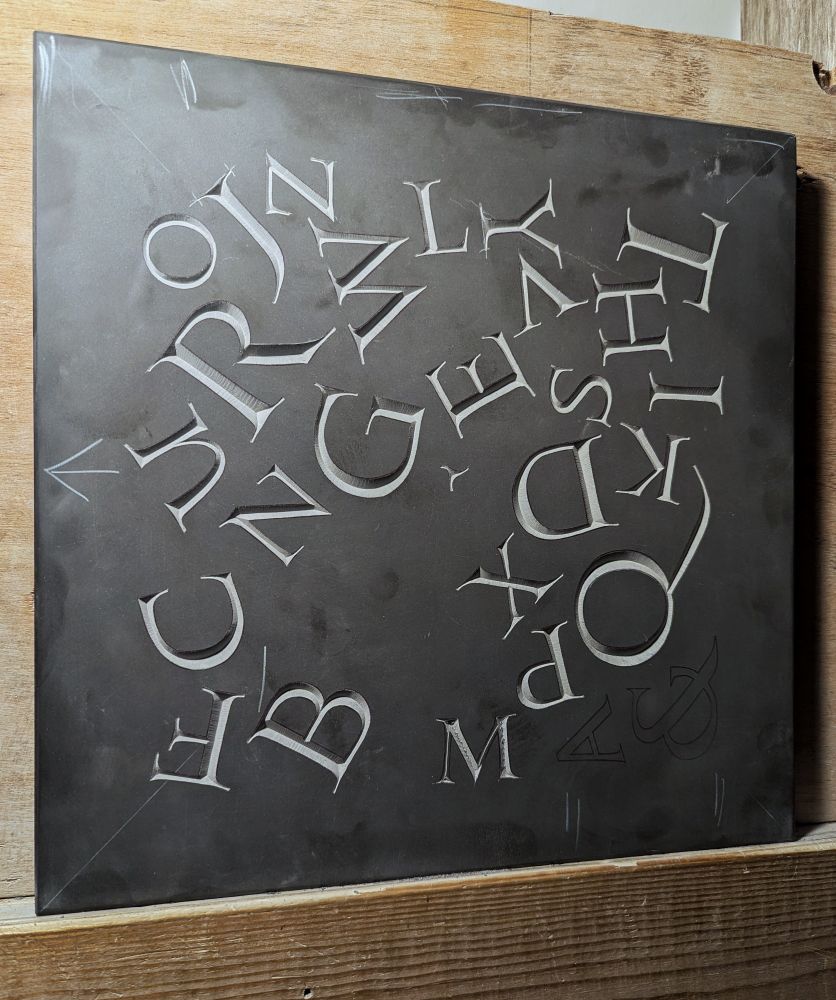 A scattered #alphabet on Welsh slate. Almost complete.