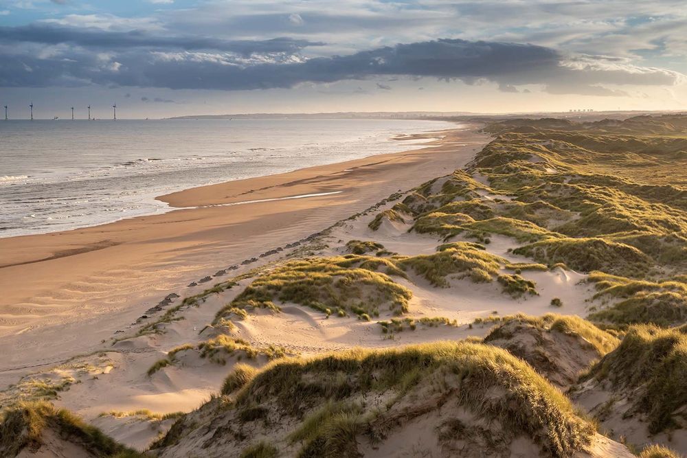 Looking south from the Collieston Nature Reserve Dunes towards Aberdeen.