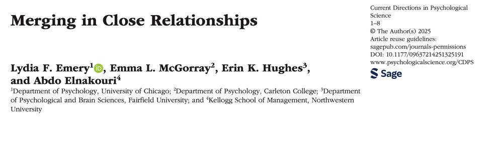 Title page of the paper "Merging in Close Relationships"