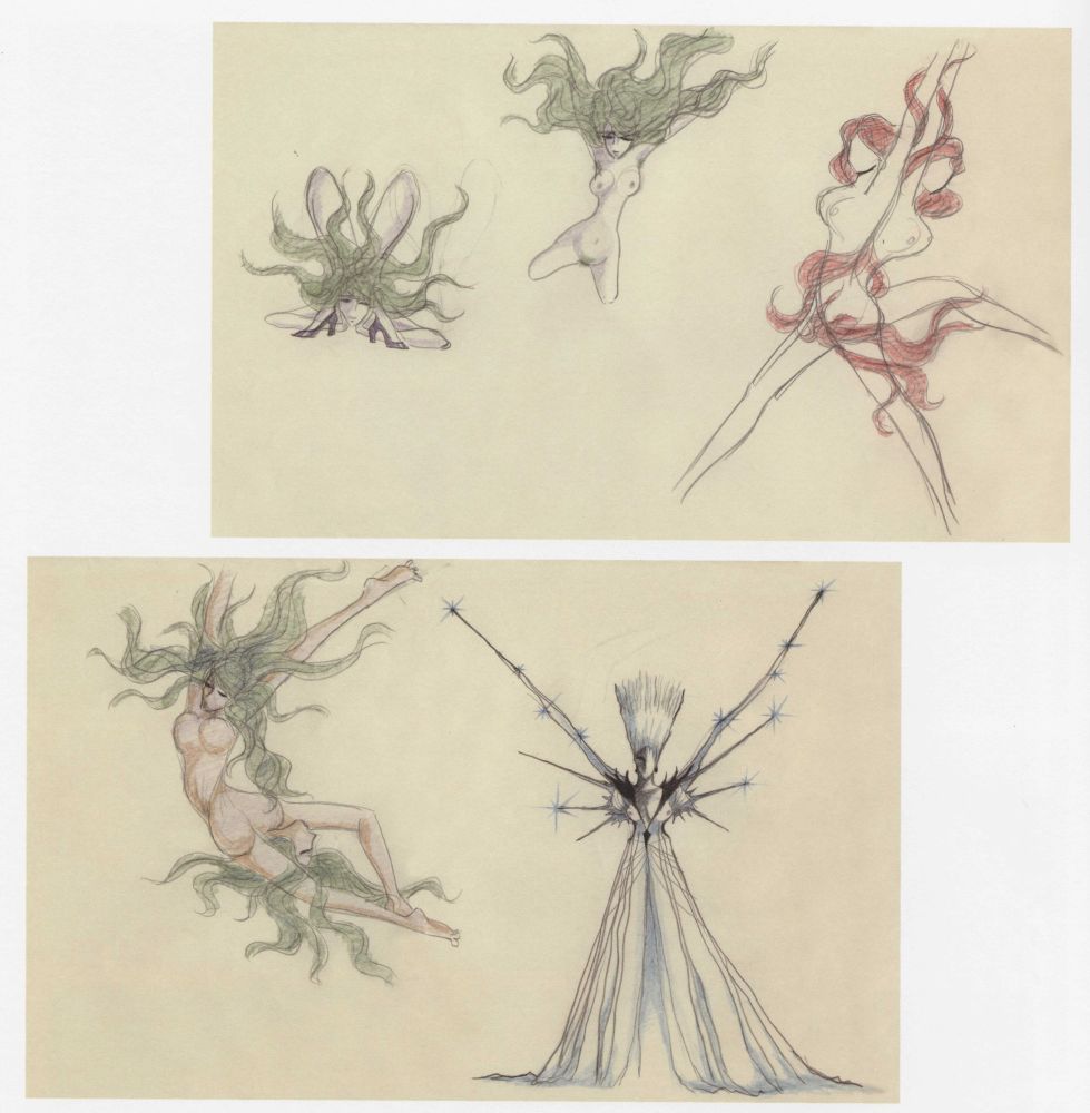 Model images by Reiko Okuyama (credited as Keiko Kitagawa) created for 1973's "Belladonna of Sadness".
