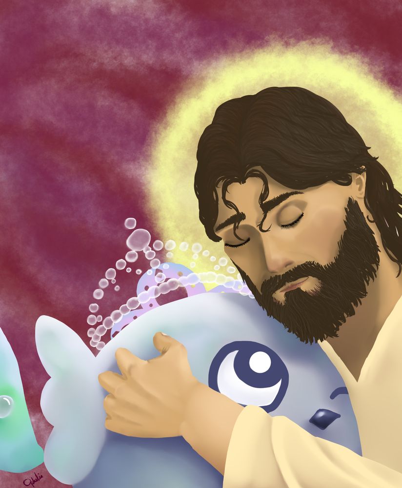 jesus christ embracing mulcharmy fuwalos