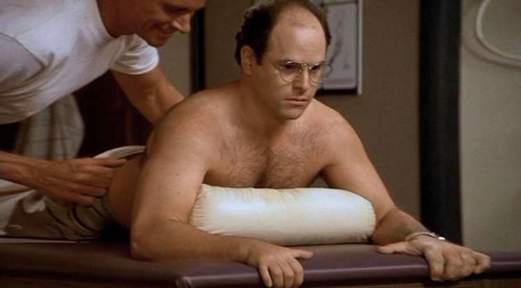 George Costanza getting a massage boner.