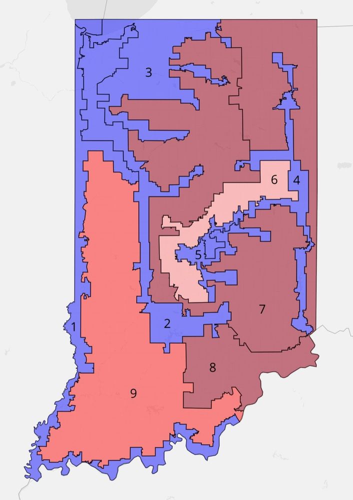 Gerrymandered Indiana
