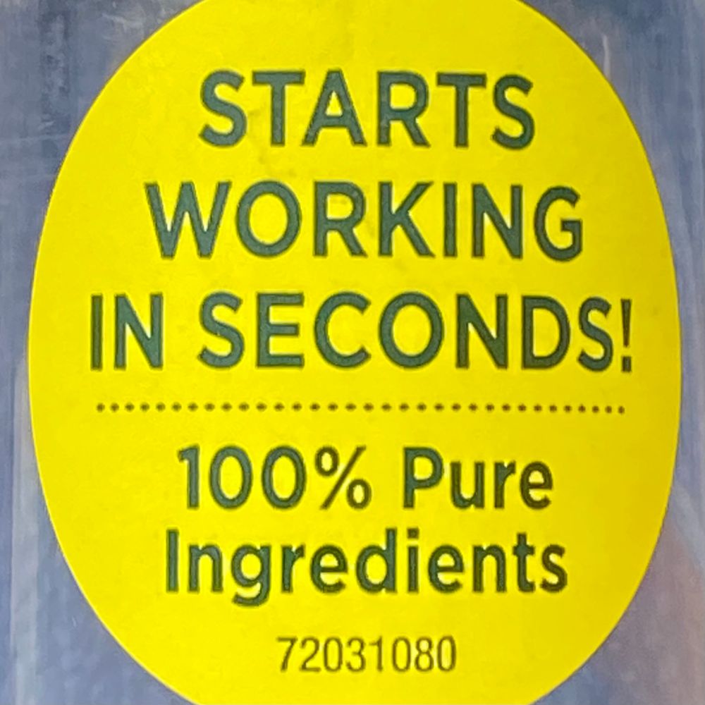 “100% Pure Ingredients” label