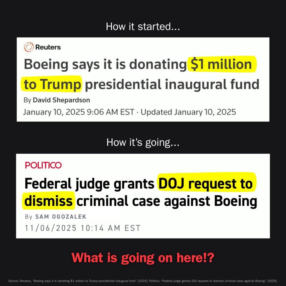 Boeing donate 1 M to trump, DOJ dismisses criminal charged