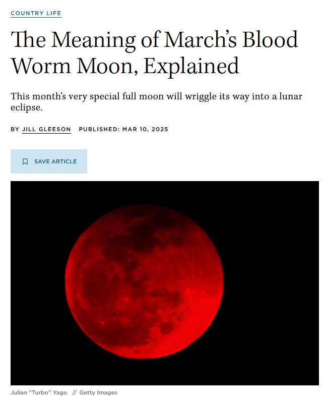 the Meaning of March's Blood Worm Moon, Explained