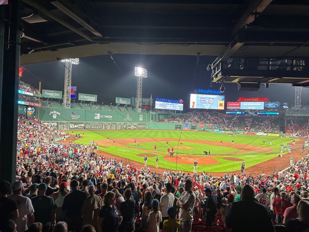 Picture of Fenway Park from behind home plate after a Braves win!!