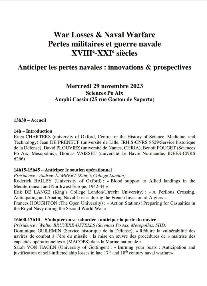 Programme de la journée du 29 novembre.