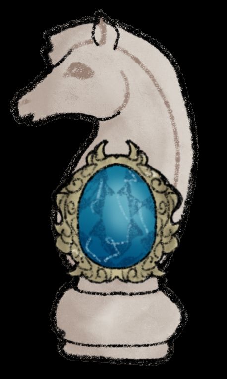 Morana magic stone it's in a pendant shaped like a white Knight chess piece