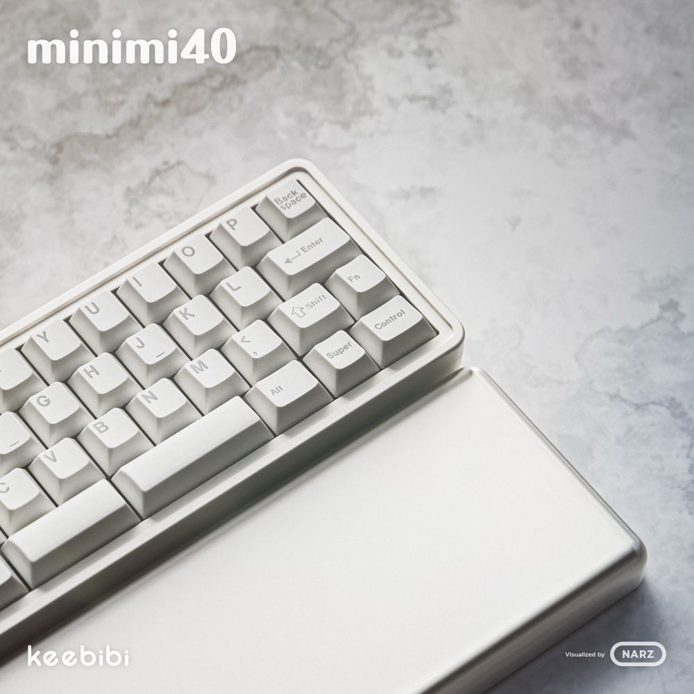 A render of Minimi40 in palmrest mode.