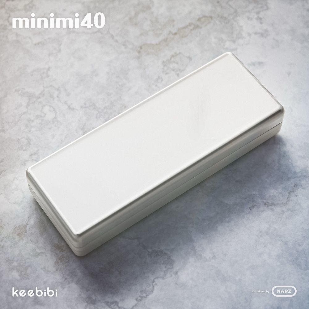A lidded render of the Minimi40 keyboard.