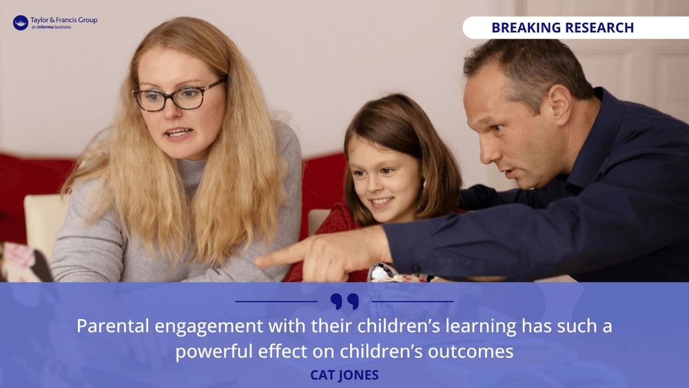 "Parental engagement with their children’s learning has such a powerful effect on children’s outcomes" - Cat Jones

The image shows parents helping their child with schoolwork