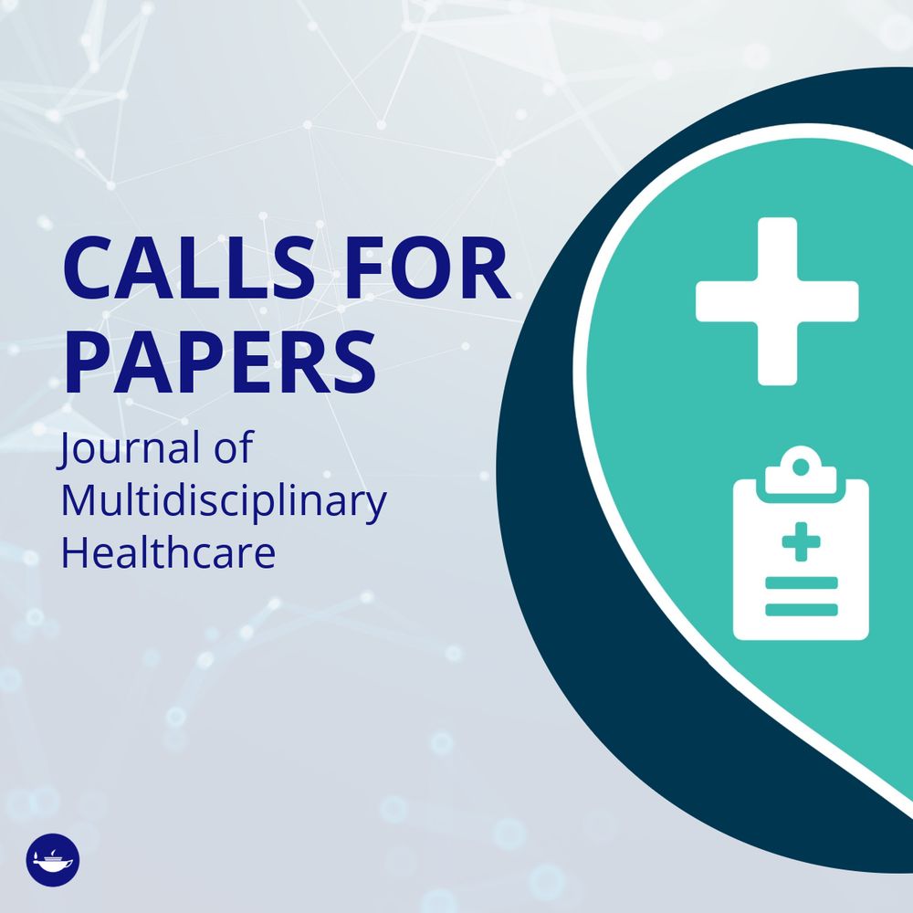 To the right is the cover of the journal. to the left is some navy text. It reads, "Calls for Papers. Journal of Multidisciplinary Healthcare". 