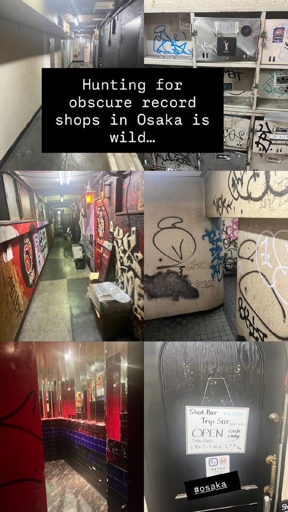 A series of photos depicting almost abandoned corridors, graffitied walkways & staircases, strange doors, broken mail boxes, delapidated buildings, strip joints, gambling dens etc - there’s a record shop somewhere in here I think…