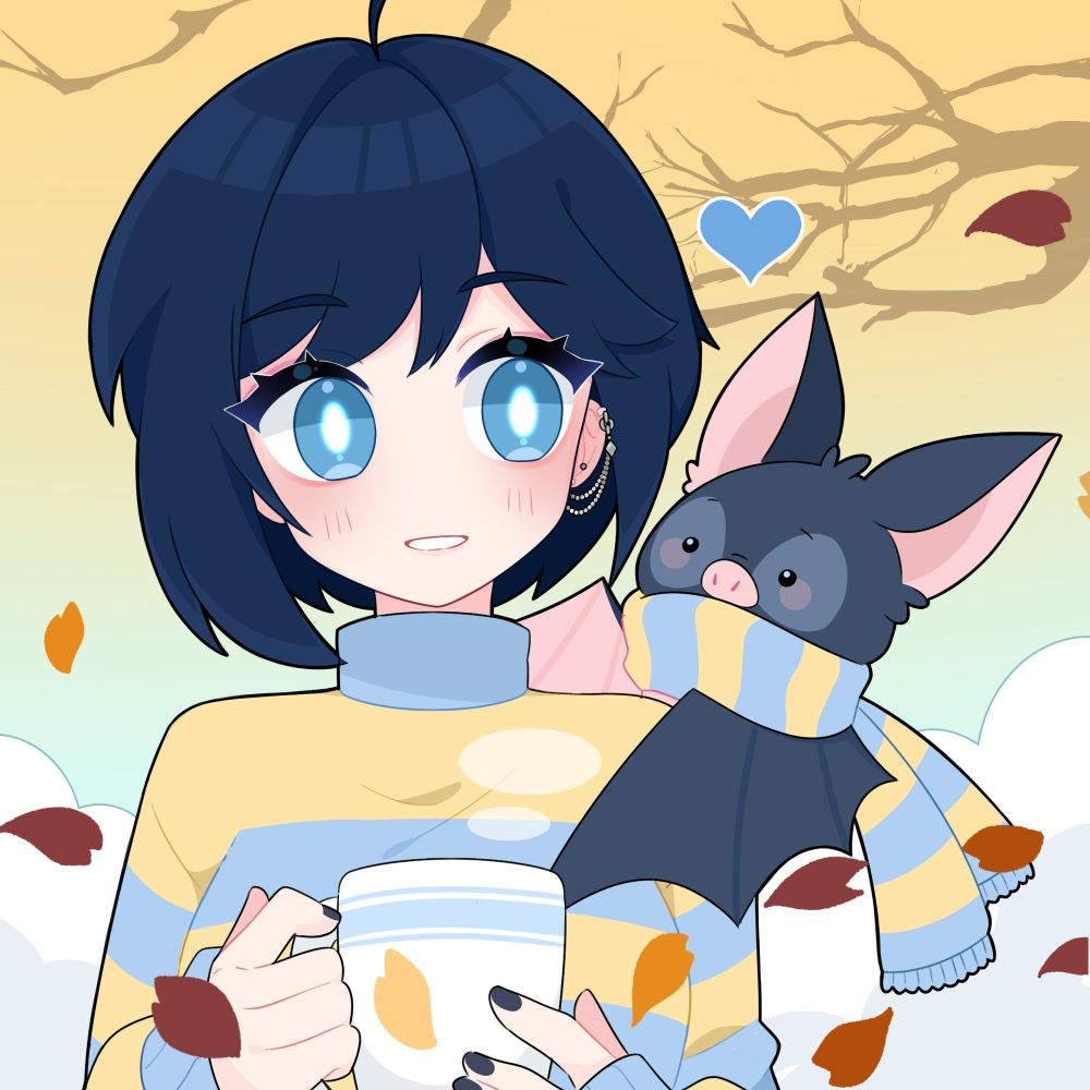 Vixen and her bat companion enjoying a cozy autumn day :)