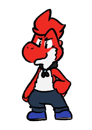 Bk Yoshi standing.