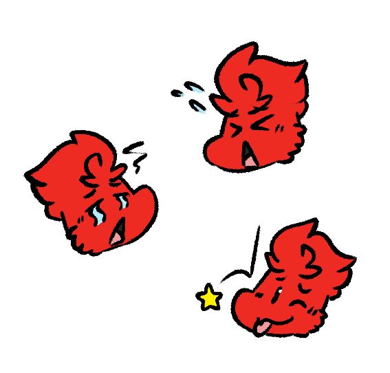 Three Bk faces, one panicked, one crying, and one with the opps face.
