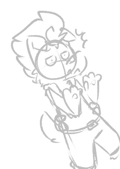Bk Lycanroc acting shocked/surprised with hands in front of him.