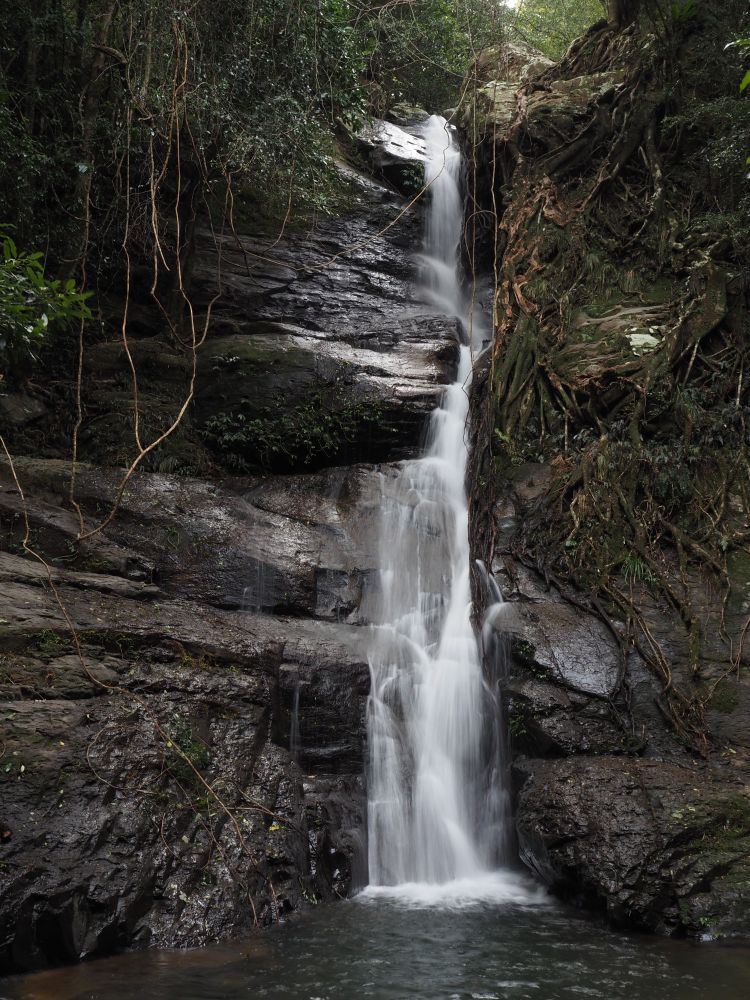 A waterfall