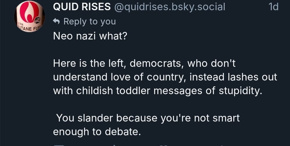 Screenshot of a post of user quidrises, where he accuses people who post slander as not being smart enough to debate.