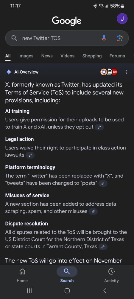 The new Twitter TOS AI overview 