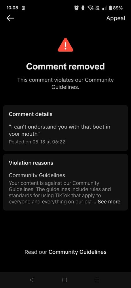 Black background with white text and. Red triangle with an exclamation mark 