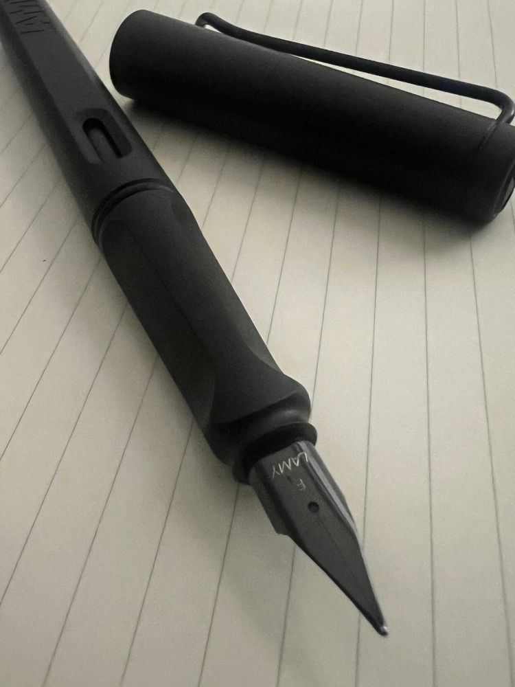 A black Lamy fountain pen