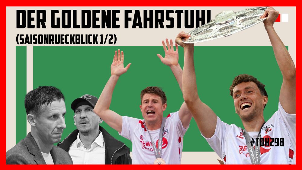 "Der Goldene Fahrstuhl" (TdH 298) zeigt Keller und Struber in Schwarz Weiß sowie die jubelnden Waldschmidt und Heintz in Farbe