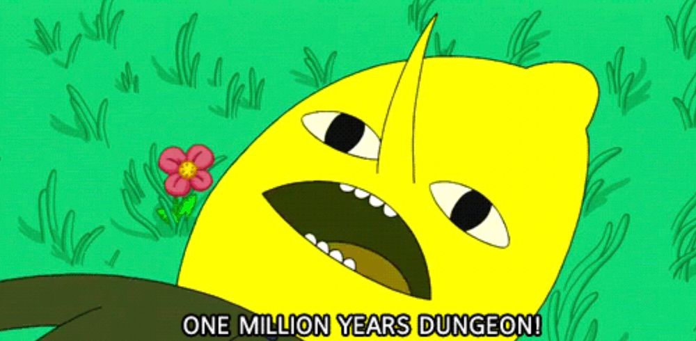 screenshot of the Earl of Lemongrab from Adventure Time shouting “one million years dungeon!”