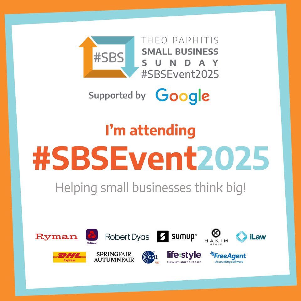 I'll be at Theo Paphitis' Small Business Sunday event on Thursday