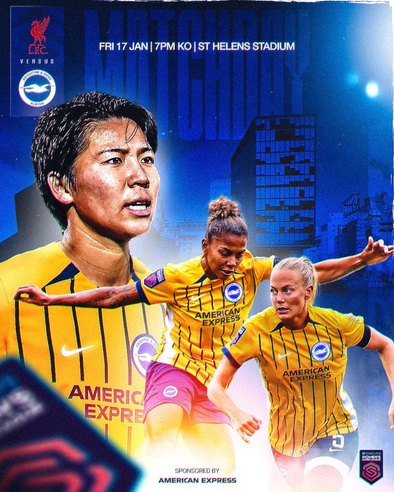 Matchday graphic featuring an image of Kiko Seike, Jorelyn Carabali and Guro Bergsvand in action in away kit. 