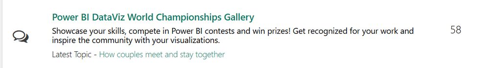 Screenshot of the DataViz World Championships gallery that has 58 entries.