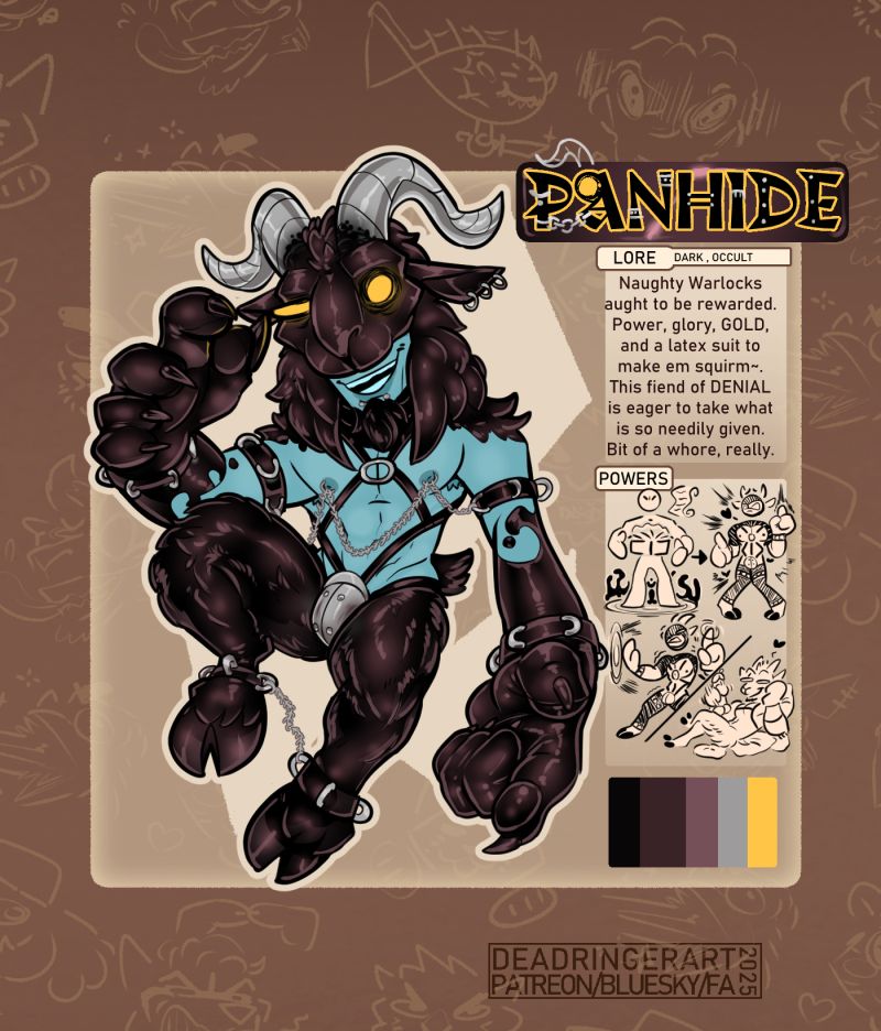 Satyr latex gear forming around a person's body as a warlock armour