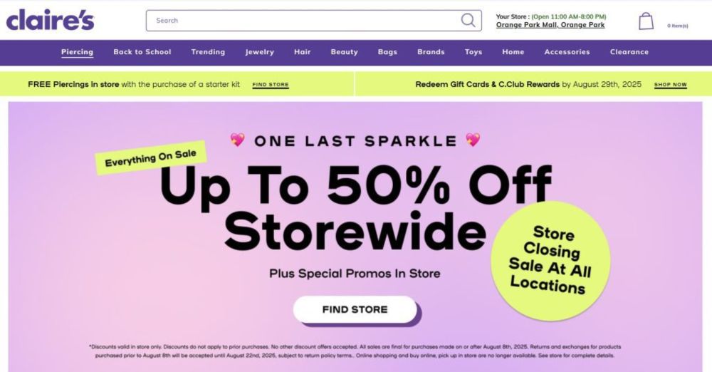 Claire's files for bankruptcy again, citing debt and tariffs. Discover what this means for its 2,750 locations.