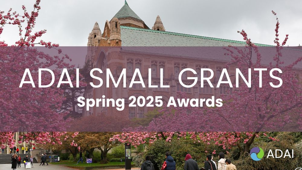 ADAI Small Grants: Spring 2025 Awards over photo of campus cherry trees in bloom