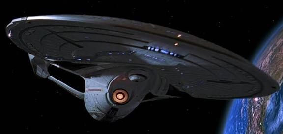 Enterprise E from Star Trek 8 in space