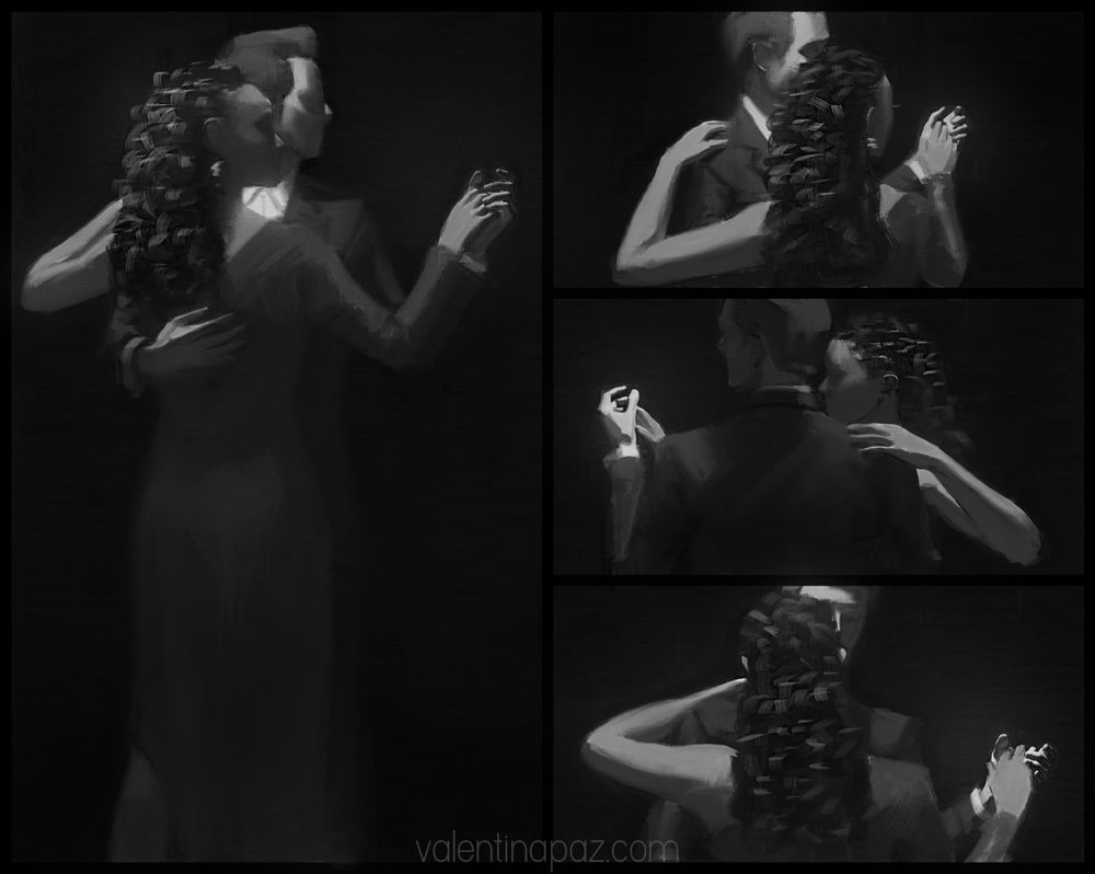 Saga and Casey slow dancing.