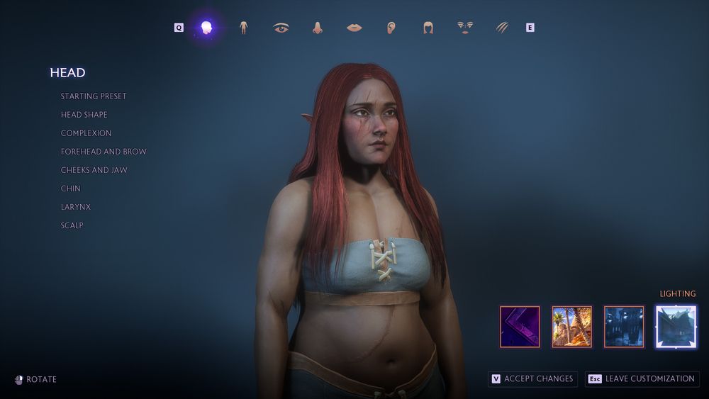 screenshot of a character customization in Dragon Age Veilguard