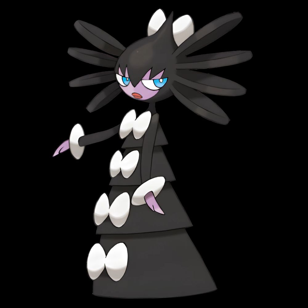 Official art of Gothitelle from the Pokémon series.