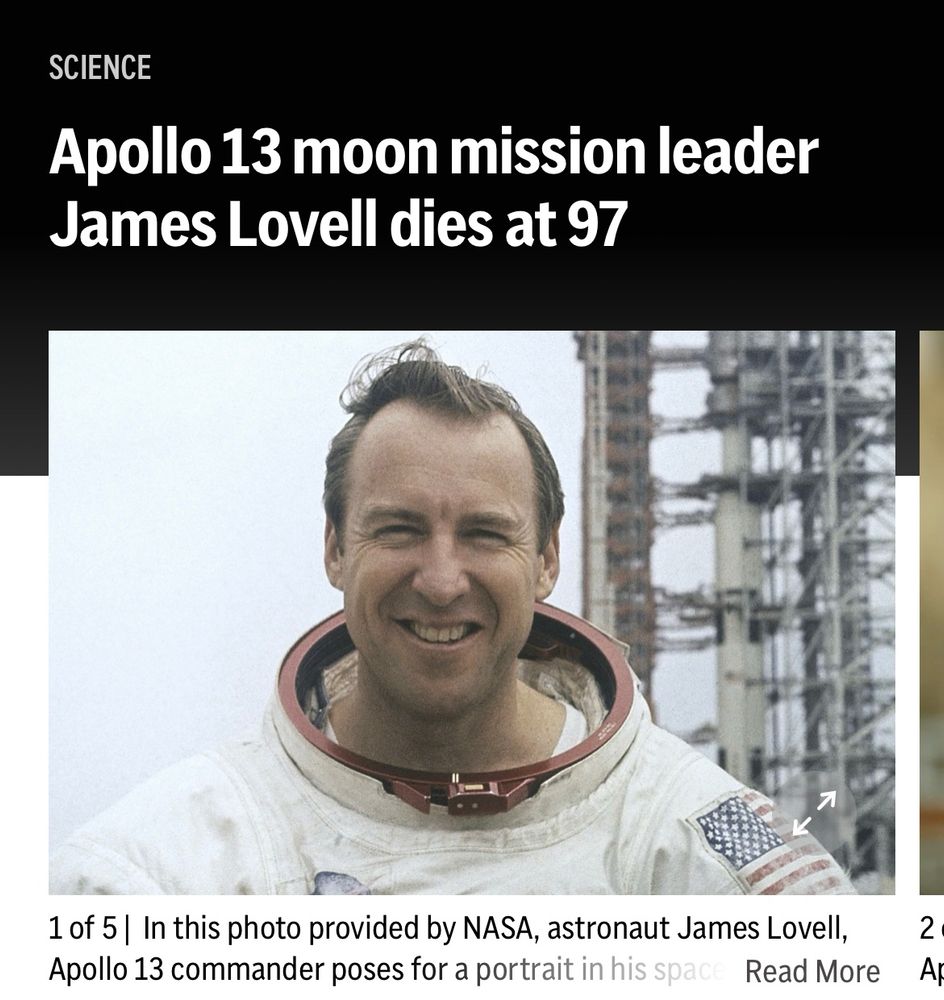 Apollo 13 moon mission leader
James Lovell dies at 97