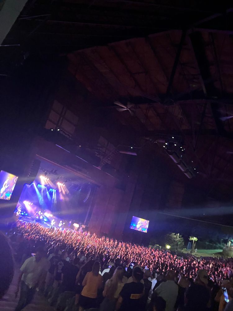 The GooGoo Dolls playing at a crowded venue at the Mann center in Philadelphia 