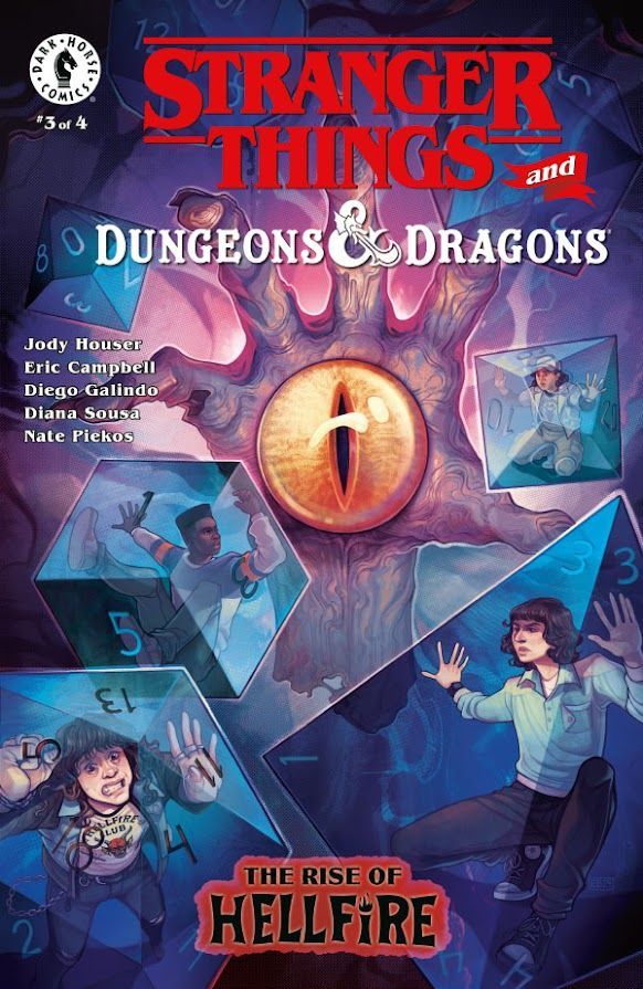 Variant cover of Stranger Things and Dungeons & Dragons: The Rise of Hellfire issue #3, illustrated by Uzuri