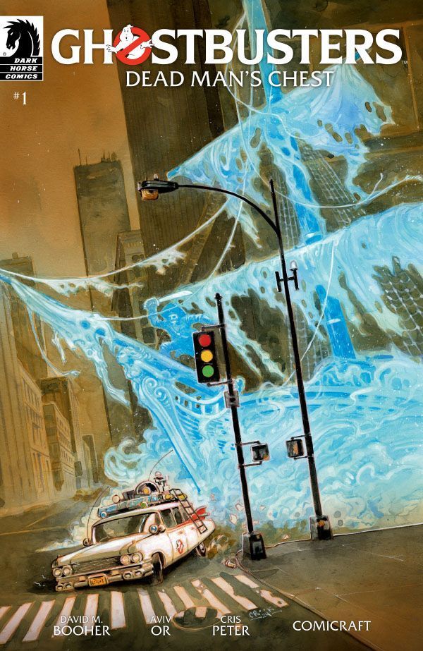 Base cover of Ghostbusters: Dead Man's Chest issue #1, illustrated by Tyler Crook