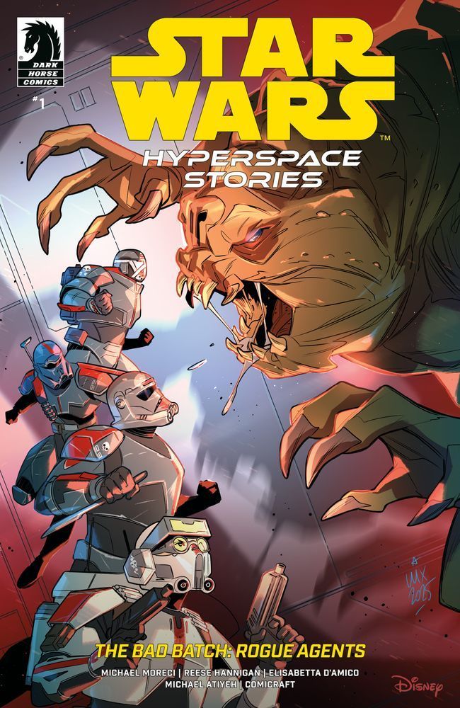 Base cover of Star Wars: Hyperspace Stories: The Bad Batch—Rogue Agents issue #1, illustrated by Valeria "Lux" Favoccia