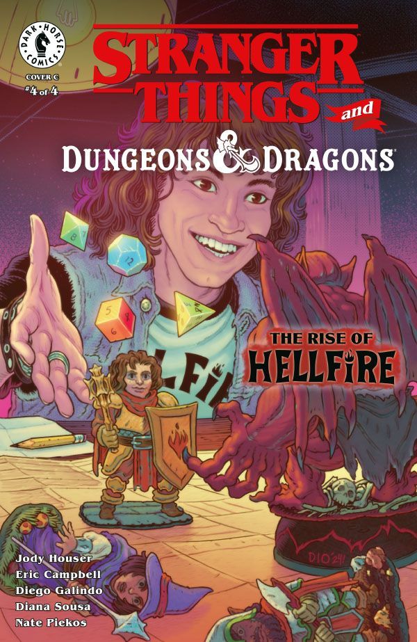 Variant cover of Stranger Things and Dungeons & Dragons: The Rise of Hellfire issue #4, illustrated by Daniel IriZarri