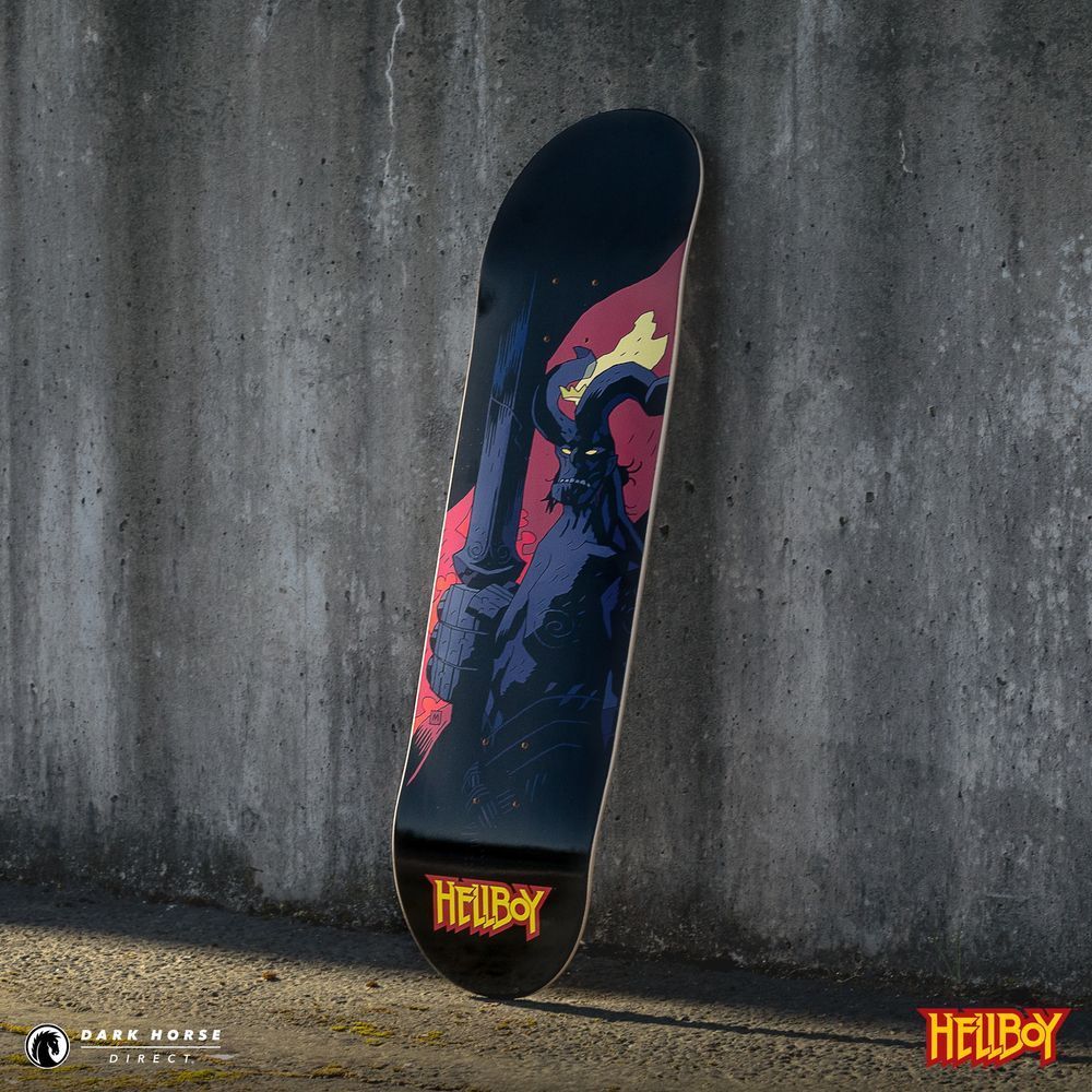 Photo of the SDCC Exclusive Hellboy Skate Deck