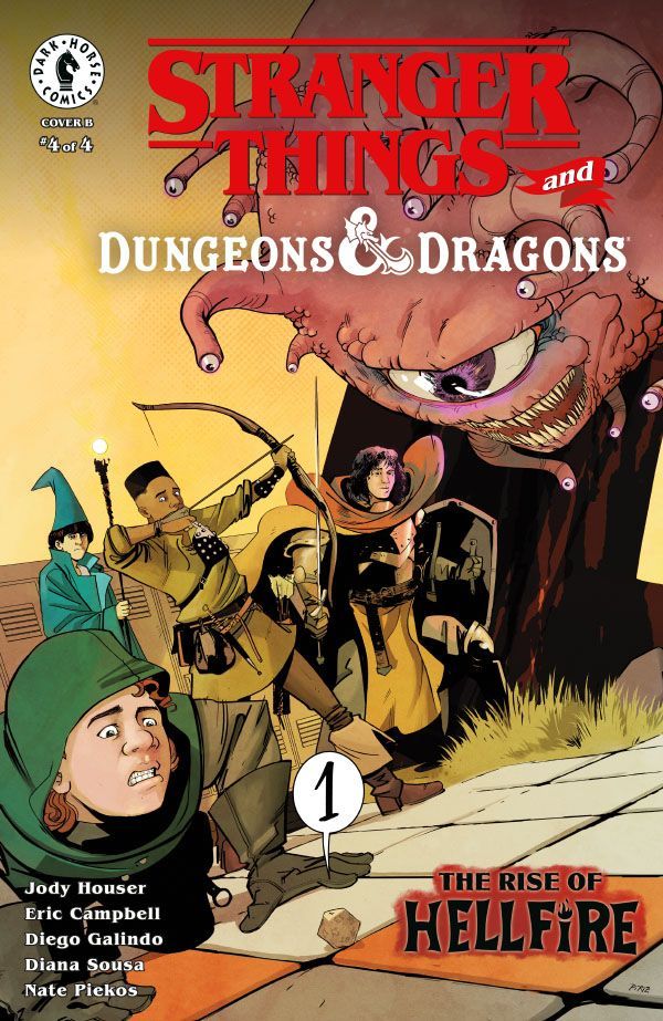 Variant cover of Stranger Things and Dungeons & Dragons: The Rise of Hellfire issue #4, illustrated by Sebastián Piriz